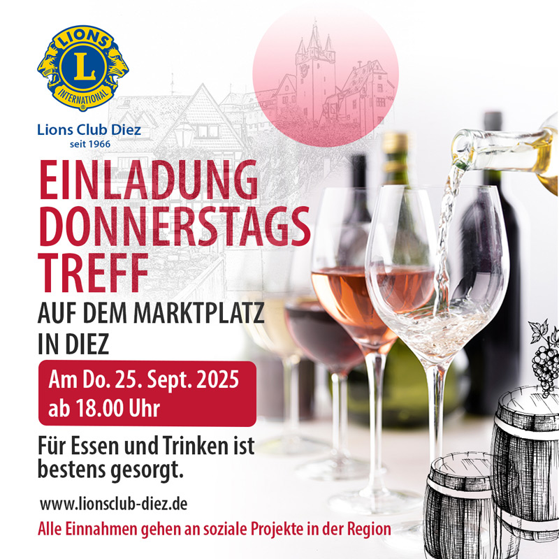 Weinstand auf dem Donnerstagstreff in Diez